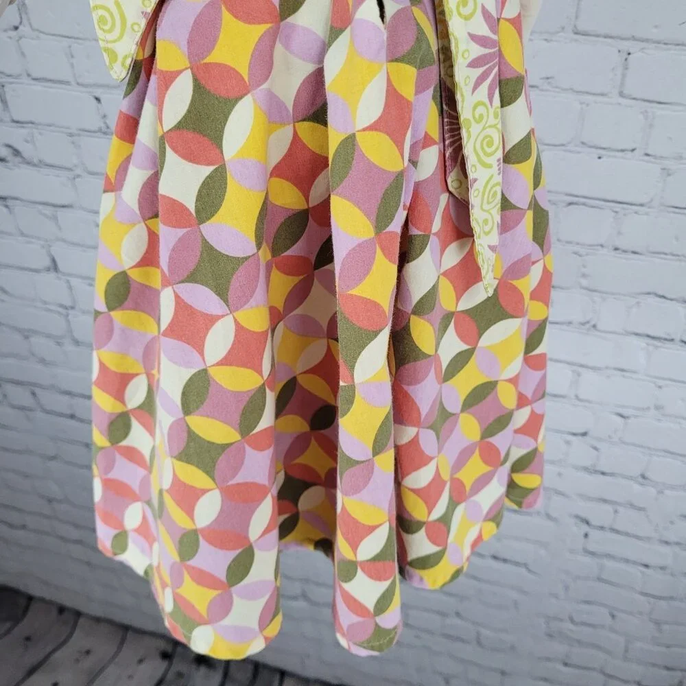Ava Loves Olli Multicolor Print Adjustable Crossback Tie USA Made Dress Size 4T